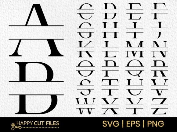 Download Modern Spilt Font Letter Monogram SVG - Gram Collection
