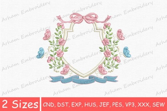 Download Flowers Butterflies Bow Monogram Frame - Gram Collection