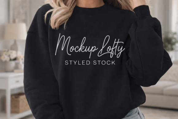 Download Gildan 18000 Black Sweatshirt Mockup - Black Collection