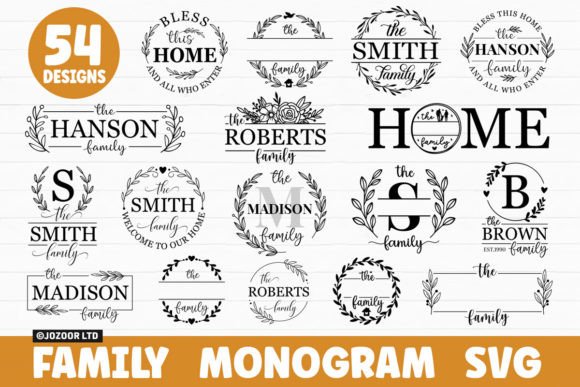 Download Family Name Monogram SVG Bundle - Gram Collection
