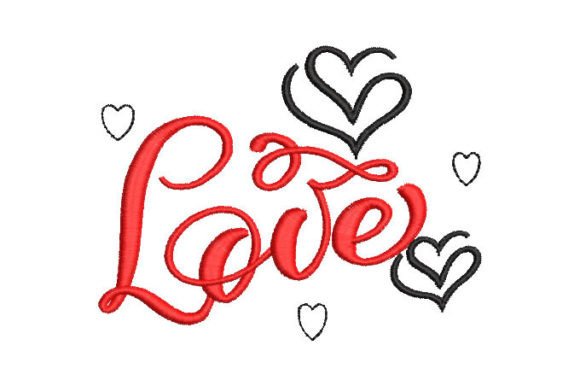 Download Letter Love with Heart Embroidery Design - Love Collection