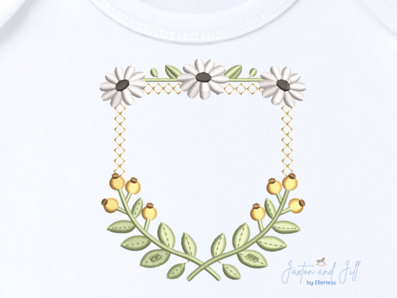 Download Daisy Monogram Frame Embroidery Design - Gram Collection