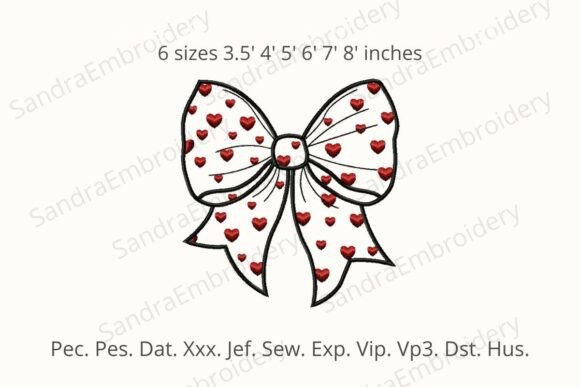 Download Applique Bow Love Heart Embroidery - Love Collection