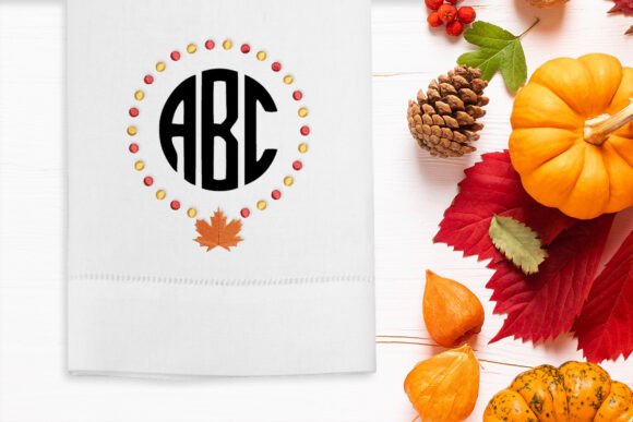 Download Leaf Round Monogram Frame Embroidery - Gram Collection