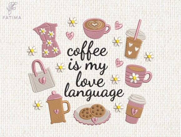 Download Coquette Coffee Lover Embroidery Design - Love Collection