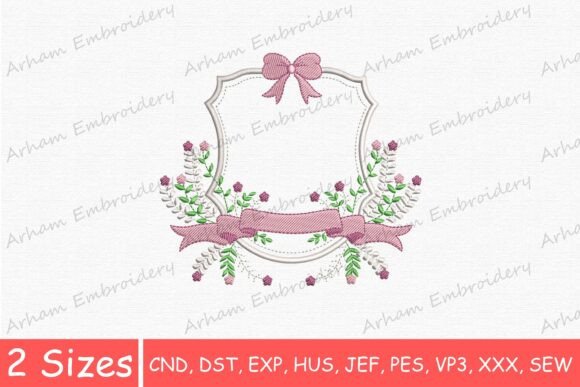 Download Elegant Floral Bow Monogram Frame - Gram Collection