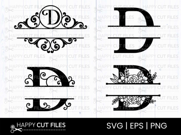 Download D Alphabet Letter Split Monogram Svg Png - Gram Collection