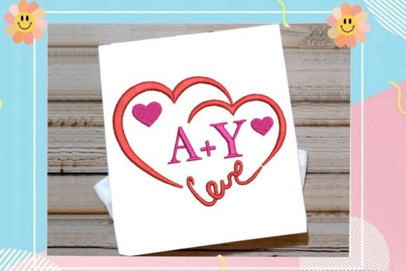 Download Double Heart Monogram Frame - Gram Collection