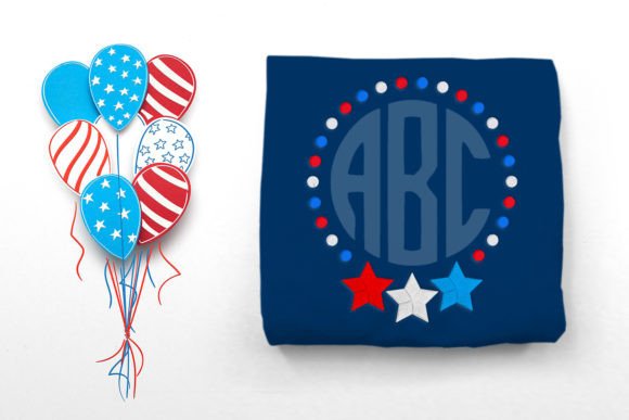 Download Patriotic Star Monogram Frame Embroidery - Gram Collection